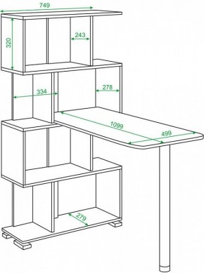 Стол компьютерный Домино СЛ-5-4СТ в Губкинском - gubkinskiy.mebel24.online | фото 2