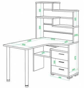 Стол компьютерный Домино СР-132-130 в Губкинском - gubkinskiy.mebel24.online | фото 2