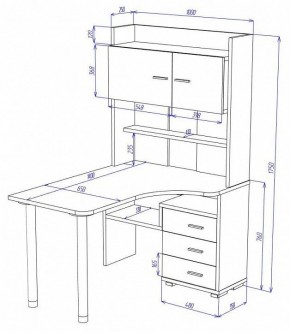 Стол компьютерный Домино СР-133-140 в Губкинском - gubkinskiy.mebel24.online | фото 2