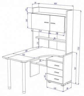 Стол компьютерный Домино СР-133-140 в Губкинском - gubkinskiy.mebel24.online | фото 2