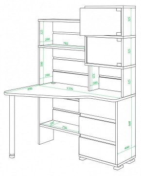 Стол компьютерный Домино СР-322 в Губкинском - gubkinskiy.mebel24.online | фото 2