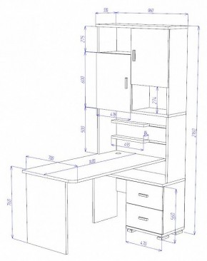 Стол компьютерный Домино СР-720/140 в Губкинском - gubkinskiy.mebel24.online | фото 2