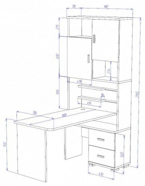 Стол компьютерный Домино СР-720/160 в Губкинском - gubkinskiy.mebel24.online | фото 2