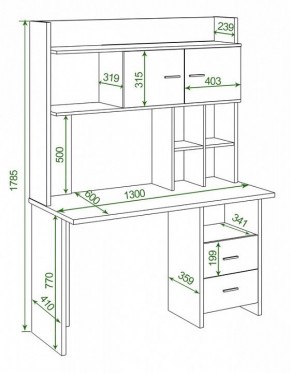 Стол компьютерный Нельсон Lite СКЛ-Прям130+НКЛХ-130 в Губкинском - gubkinskiy.mebel24.online | фото 2