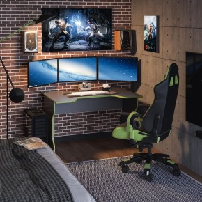Стол компьютерный ВАРДИГ K1 120x82, антрацит/лайм в Губкинском - gubkinskiy.mebel24.online | фото 4