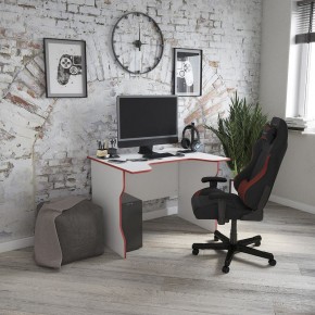 Стол компьютерный ВАРДИГ K2 100x82, белый/красный в Губкинском - gubkinskiy.mebel24.online | фото 4