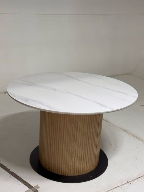 Стол MESA D120 цвет БЕЛЫЙ МРАМОР M326 / Каркас OAK, ®DISAUR в Губкинском - gubkinskiy.mebel24.online | фото 2