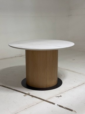 Стол MESA D120 цвет БЕЛЫЙ МРАМОР M326 / Каркас OAK, ®DISAUR в Губкинском - gubkinskiy.mebel24.online | фото 3