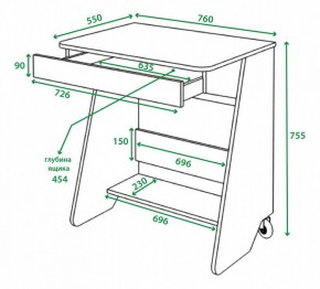 Стол письменный Домино Нельсон СК-7 в Губкинском - gubkinskiy.mebel24.online | фото 3