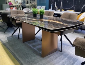Стол ПУАНТО 200 TITANIUM LAWA NERO, керамика / МЕДЬ каркас М-City в Губкинском - gubkinskiy.mebel24.online | фото 2