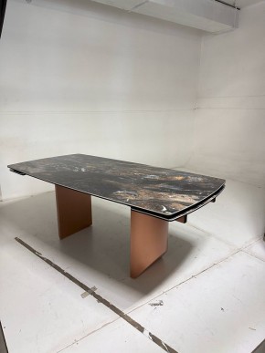 Стол ПУАНТО 200 TITANIUM LAWA NERO, керамика / МЕДЬ каркас М-City в Губкинском - gubkinskiy.mebel24.online | фото 4
