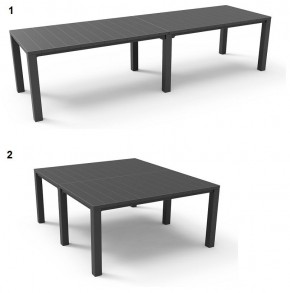 Стол раскладной Джули (Julie Double table 2 configurations) Графит в Губкинском - gubkinskiy.mebel24.online | фото