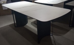 Стол RASMUS 160 TL-45 Белый мрамор, испанская керамика / черный каркас, ®DISAUR в Губкинском - gubkinskiy.mebel24.online | фото 2