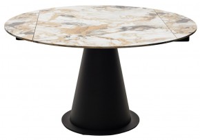 Стол TERAMO 135 GLOSS GRAND JADE SOLID CERAMIC, керамика, поворотн.механизм / Черный каркас, ®DISAUR в Губкинском - gubkinskiy.mebel24.online | фото
