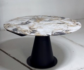 Стол TERAMO 135 GLOSS GRAND JADE SOLID CERAMIC, керамика, поворотн.механизм / Черный каркас, ®DISAUR в Губкинском - gubkinskiy.mebel24.online | фото 5