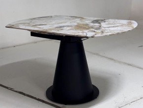 Стол TERAMO 135 GLOSS GRAND JADE SOLID CERAMIC, керамика, поворотн.механизм / Черный каркас, ®DISAUR в Губкинском - gubkinskiy.mebel24.online | фото 9