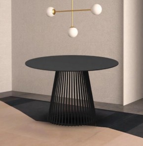 Стол TERNI 120 MATT BLACK MARBLE SOLID CERAMIC Черный мрамор матовый, керамика /Черн.каркас, ®DISAUR в Губкинском - gubkinskiy.mebel24.online | фото 2