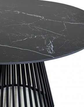 Стол TERNI 120 MATT BLACK MARBLE SOLID CERAMIC Черный мрамор матовый, керамика /Черн.каркас, ®DISAUR в Губкинском - gubkinskiy.mebel24.online | фото 4