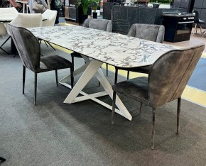 Стол VICENZA 220 BULGARI WHITE, керамика / белый, ®DISAUR в Губкинском - gubkinskiy.mebel24.online | фото 2