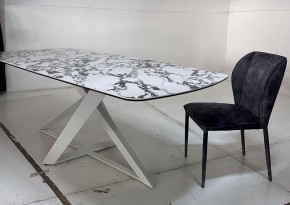 Стол VICENZA 220 BULGARI WHITE, керамика / белый, ®DISAUR в Губкинском - gubkinskiy.mebel24.online | фото 4