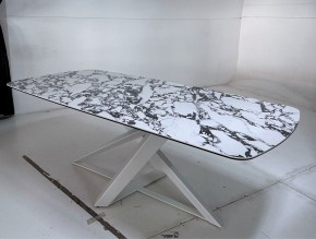 Стол VICENZA 220 BULGARI WHITE, керамика / белый, ®DISAUR в Губкинском - gubkinskiy.mebel24.online | фото 7