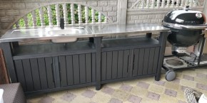 Столик для барбекю 415 Л (Unity Chef 415 L) графит в Губкинском - gubkinskiy.mebel24.online | фото 1
