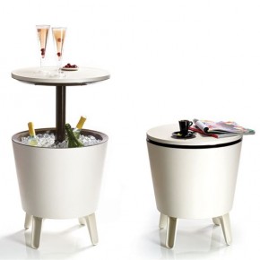 Столик-холодильник COOL BAR крем-шоколад в Губкинском - gubkinskiy.mebel24.online | фото 1