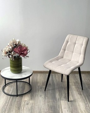 Стул CHIC HE622-01/ HE622-05 топленое молоко, ткань/ черный каркас М-City в Губкинском - gubkinskiy.mebel24.online | фото 3