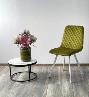 Стул DAIQUIRI BLUVEL-75 OLIVA / белый каркас, велюр М-City в Губкинском - gubkinskiy.mebel24.online | фото 3