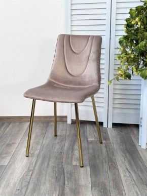 Стул ELLI BLUVEL-40 Бежевый, велюр / золотой каркас М-City в Губкинском - gubkinskiy.mebel24.online | фото 4