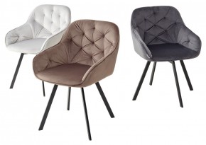 Стул GALE 360 град. поворот. BLUVEL-03 LIGHT GREY, велюр/ черный каркас, М-City в Губкинском - gubkinskiy.mebel24.online | фото 2