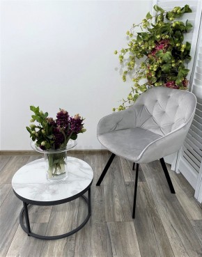 Стул GALE 360 град. поворот. BLUVEL-03 LIGHT GREY, велюр/ черный каркас, М-City в Губкинском - gubkinskiy.mebel24.online | фото 6