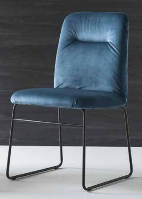 Стул GRETA CB/1904 MET.P15 MATT BLACK/ VENICE S0J OCEAN BLUE в Губкинском - gubkinskiy.mebel24.online | фото