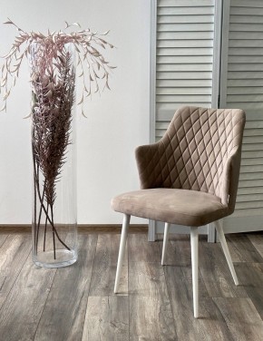 Стул HERMAN 360 град. ЛАТТЕ #25, велюр / белый каркас М-City в Губкинском - gubkinskiy.mebel24.online | фото 2