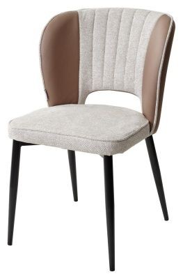 Стул HERMES WZ2042-02 светло-бежевый фактурный велюр/ HK017-31 серо-коричневый PU, М-City в Губкинском - gubkinskiy.mebel24.online | фото 1