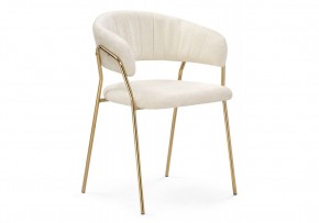 Стул на металлокаркасе Kamelia 1 white fabric / gold в Губкинском - gubkinskiy.mebel24.online | фото 1