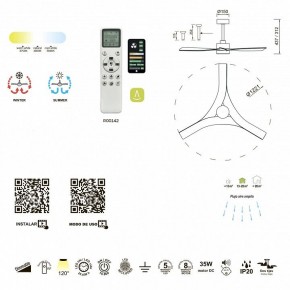 Светильник с вентилятором Mantra Thai 8716 в Губкинском - gubkinskiy.mebel24.online | фото 3