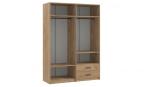 СВЕТЛАНА LOFT Шкаф 4 двери с зеркалом (дуб золотой) в Губкинском - gubkinskiy.mebel24.online | фото 2