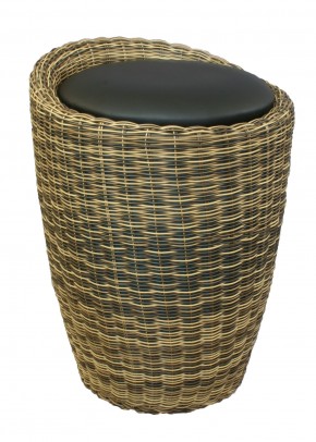 Табурет с местом для хранения LM-1100Rattan, чёрный в Губкинском - gubkinskiy.mebel24.online | фото