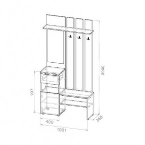 Токио Вешалка с зеркалом в Губкинском - gubkinskiy.mebel24.online | фото 3