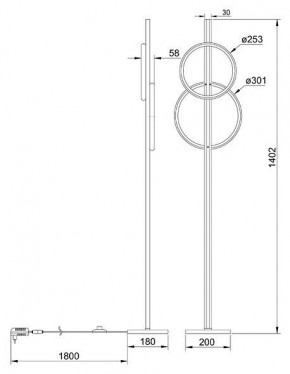 Торшер Arte Lamp Fluido A3913PN-24BK в Губкинском - gubkinskiy.mebel24.online | фото 2