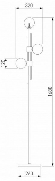 Торшер Eurosvet Volver 01383/3 латунь в Губкинском - gubkinskiy.mebel24.online | фото 2