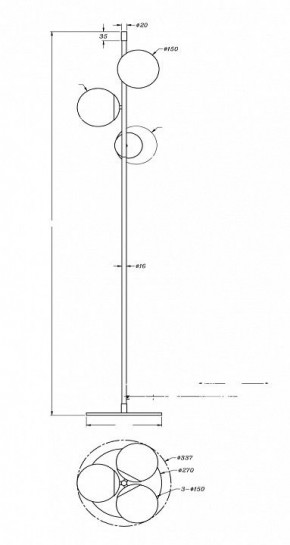 Торшер Maytoni Nostalgia MOD048FL-03G в Губкинском - gubkinskiy.mebel24.online | фото 3