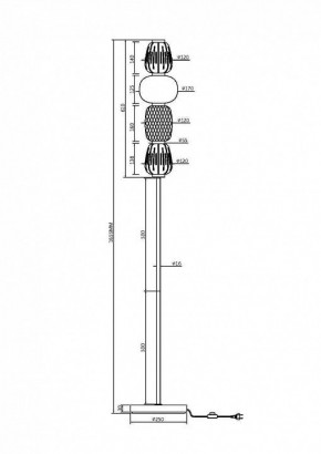 Торшер Maytoni Pattern MOD267FL-L32CH3K в Губкинском - gubkinskiy.mebel24.online | фото 2