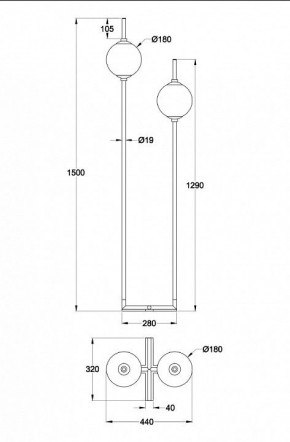 Торшер Maytoni The Sixth Sense Z020FL-L12BK в Губкинском - gubkinskiy.mebel24.online | фото 4