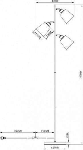 Торшер Moderli Floor V3051-3F в Губкинском - gubkinskiy.mebel24.online | фото 3