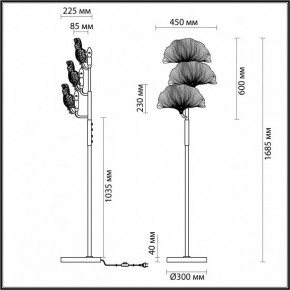 Торшер Odeon Light Ventaglio 4870/3F в Губкинском - gubkinskiy.mebel24.online | фото 5