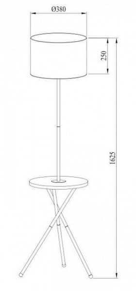 Торшер с полкой Arte Lamp Combo A2070PN-1BK в Губкинском - gubkinskiy.mebel24.online | фото 2