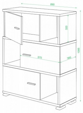 Тумба комбинированная Домино нельсон СБ-30/3 в Губкинском - gubkinskiy.mebel24.online | фото 2