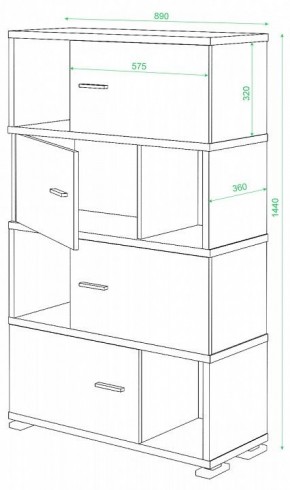 Тумба комбинированная Домино нельсон СБ-30/4 в Губкинском - gubkinskiy.mebel24.online | фото 2